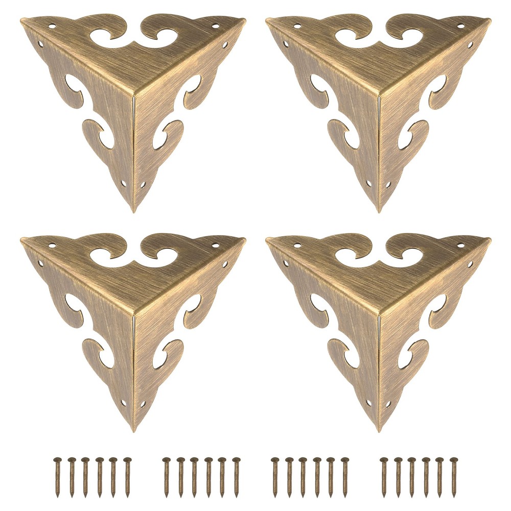 4 Pcs 45mm Decorative Box Corner Cover, Corner Protector, Bronze
