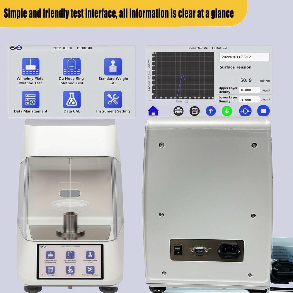 Automatic Surface Tensiometer with Precision 0.1mN/m Pt Ring Du Nouy Ring Method