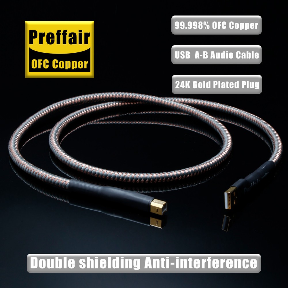 Type A-B USB2.0 Data Cord Gold Plated USB Cable Audio Sound Card DAC Decoder New