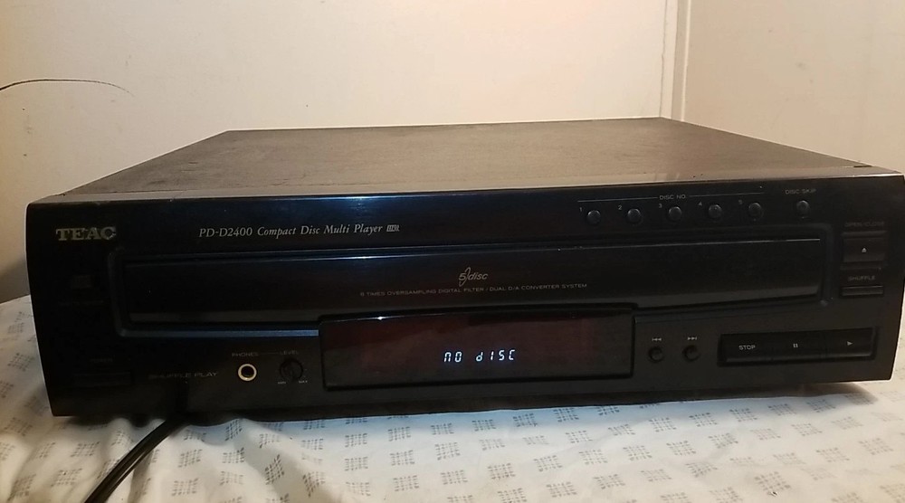 Vintage TEAC PD-D2400 Compact Disc Multi Player 5 Disc Player
