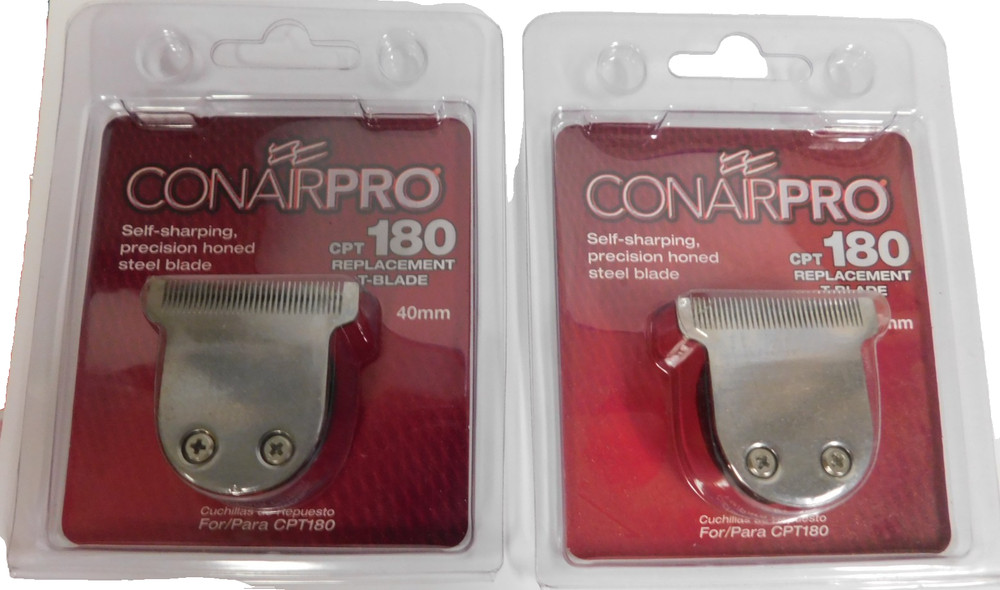 Conair Pro CPT 180 Replacement T-Blade 40mm,Self Sharping-2 Pack