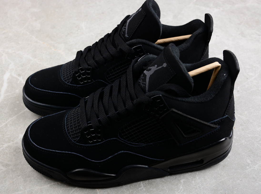 Jordan 4 “Black Cat”Retro Men's Black Basketball Shoes Mid-Top