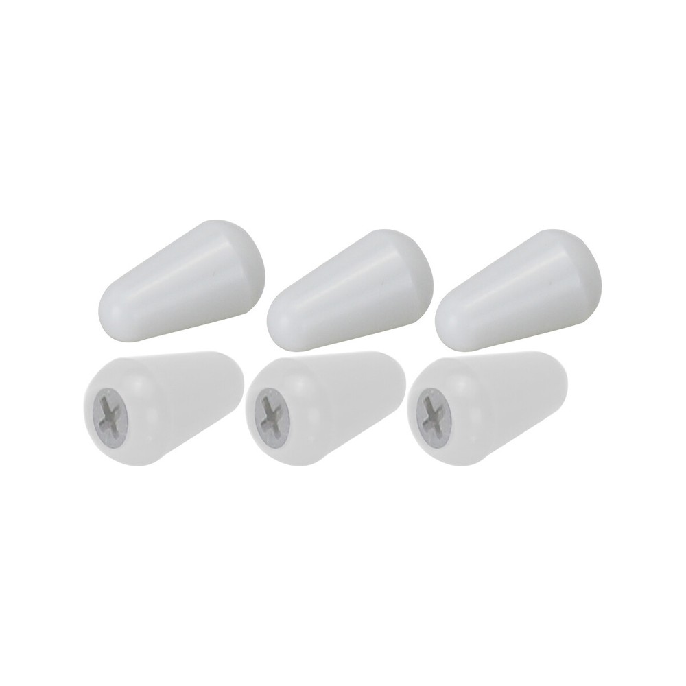 100pcs ST Guitar Switch Tip Knobs 5 Way Switch Tip Caps Plastic White Color