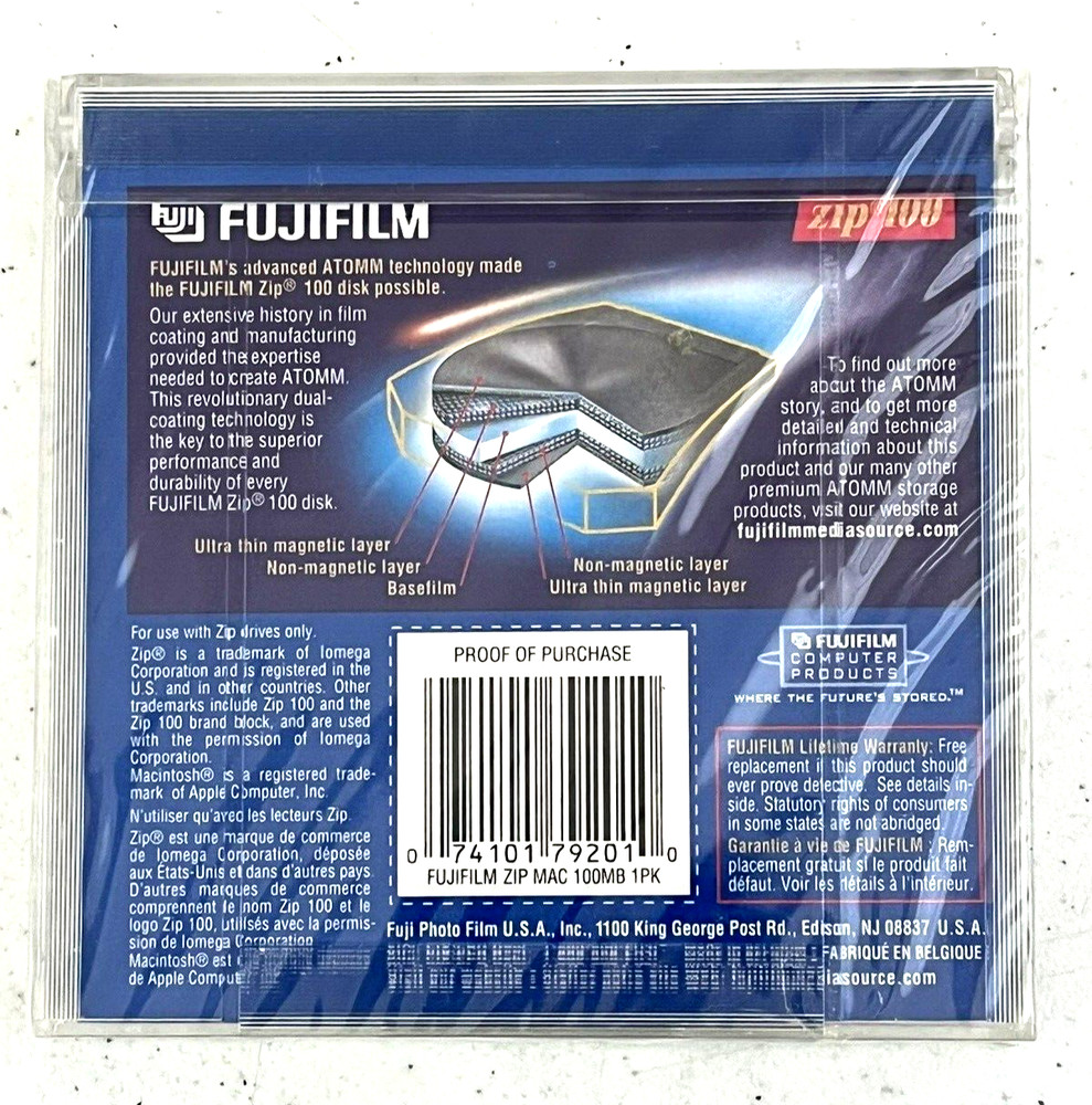 Fujifilm ~ Zip 100 MB Disk ~ MAC Formatted ~ New/Sealed