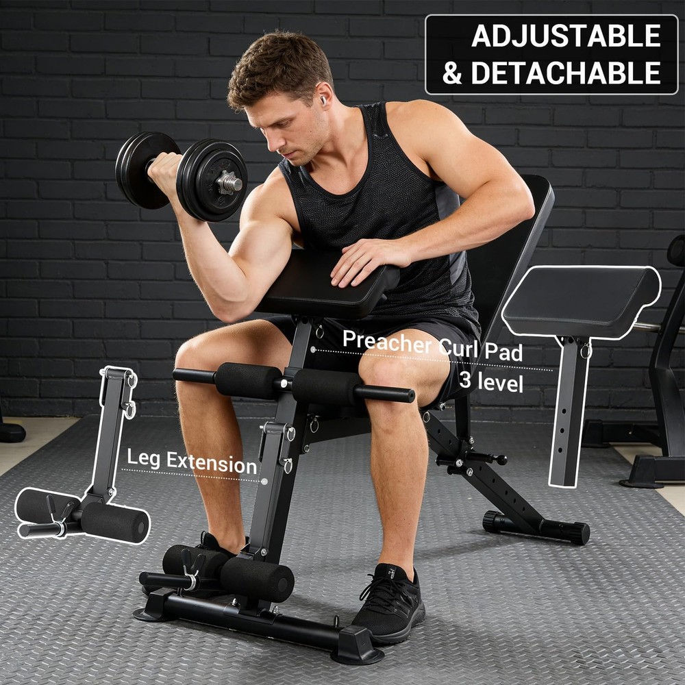 ✨Adjustable Weight Bench Foldable Flat Incline Decline Workout Bench Home Gym