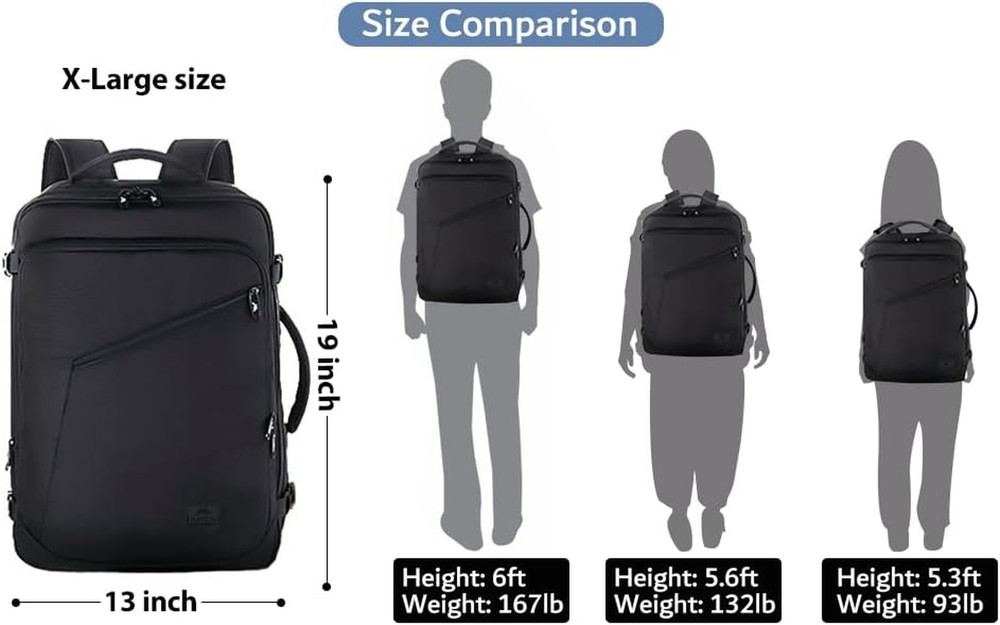 Carry on Backpack, Extra Large Travel Backpack Expandable Airplane Approved Week