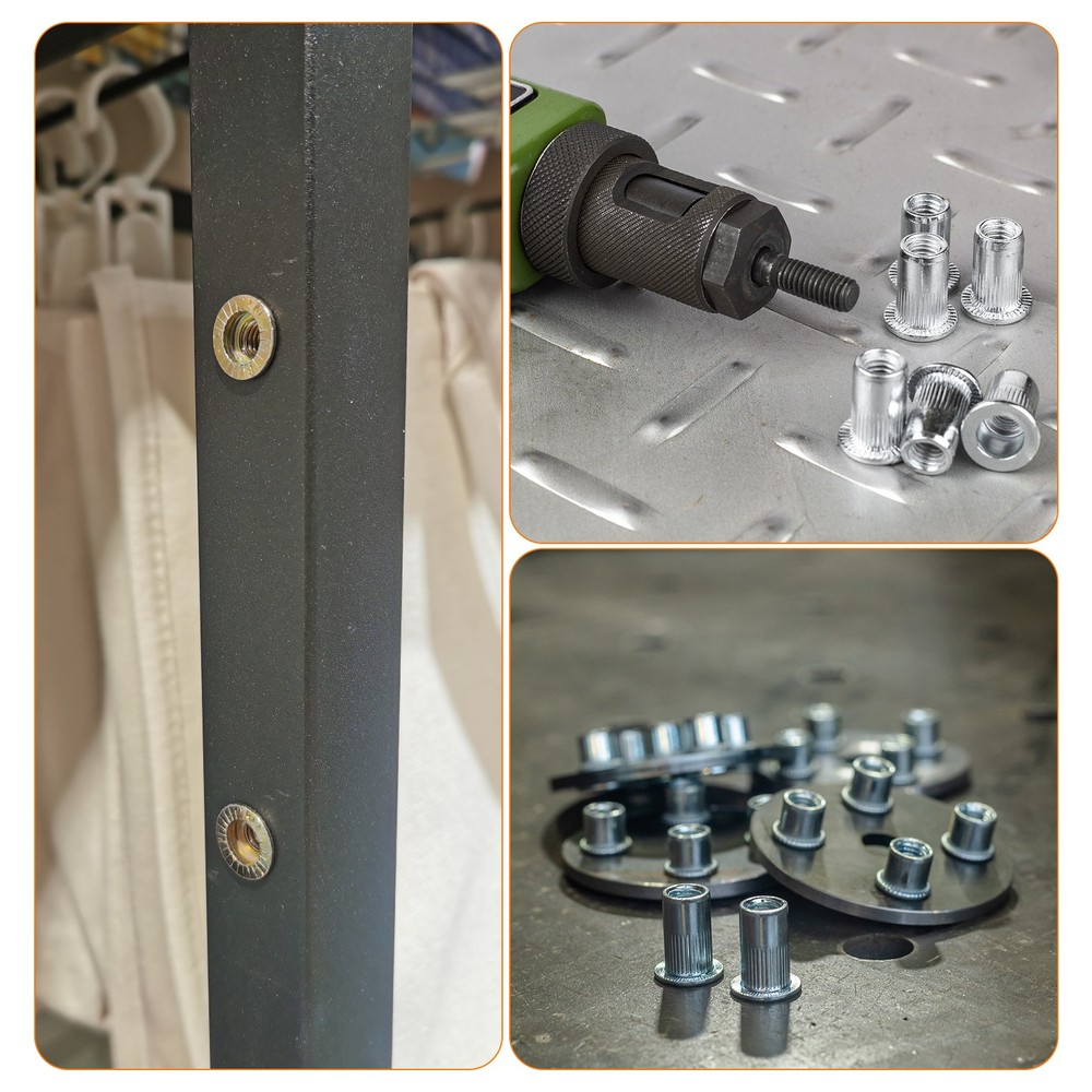 20Pcs Rivet Nuts Flat Head, #10-24 Carbon Steel Thread