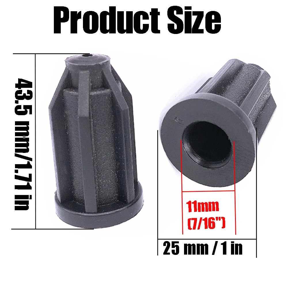 10Pcs Caster Socket Sleeve Round Inserts, Chair Wheel Stem Black