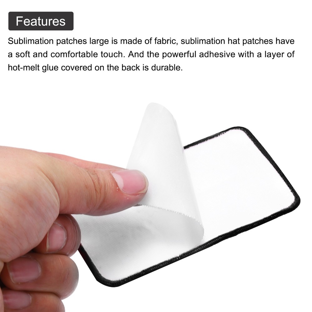 60pcs Sublimation Patch Blank 3 Shape White with Black Border
