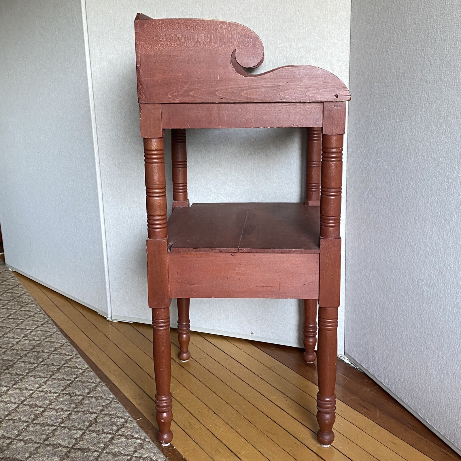 Antique Washstand w Birdseye Maple Drawer 19th Century Sheraton Style Classical