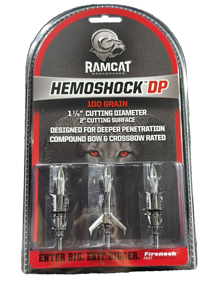 RAMCAT Hemoshock DP 100 Grain Mechanical Broadhead 1 1/4"