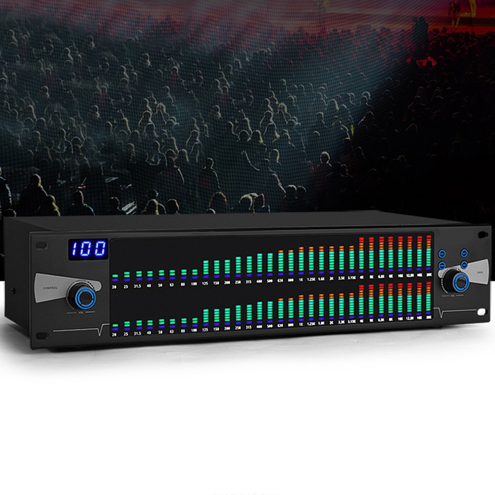 Pro Graphic Equalizer Digital Equalizer Dual 31-Band Spectrum Display US Plug