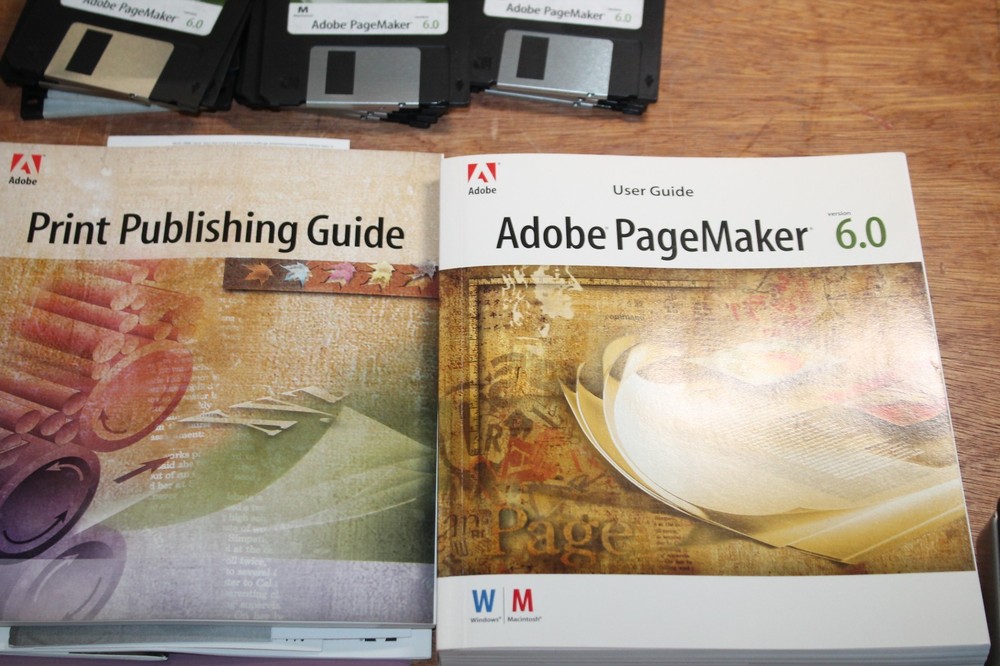 Vintage Adobe PageMaker Version 6.0 Mac Floppy Discs Plus Manuals 0197-2471
