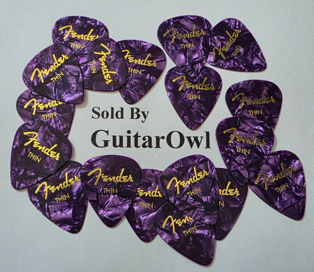 FENDER THIN GUITAR PICKS Purple Moto 351 celluloid 18 picks