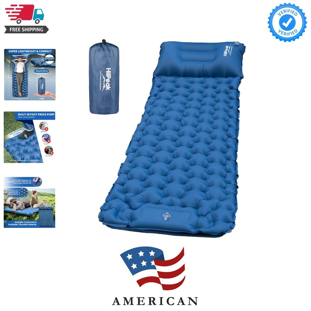 Sleeping Pad for Camping- Ultralight Inflatable Sleeping Mat with Built-in Fo...