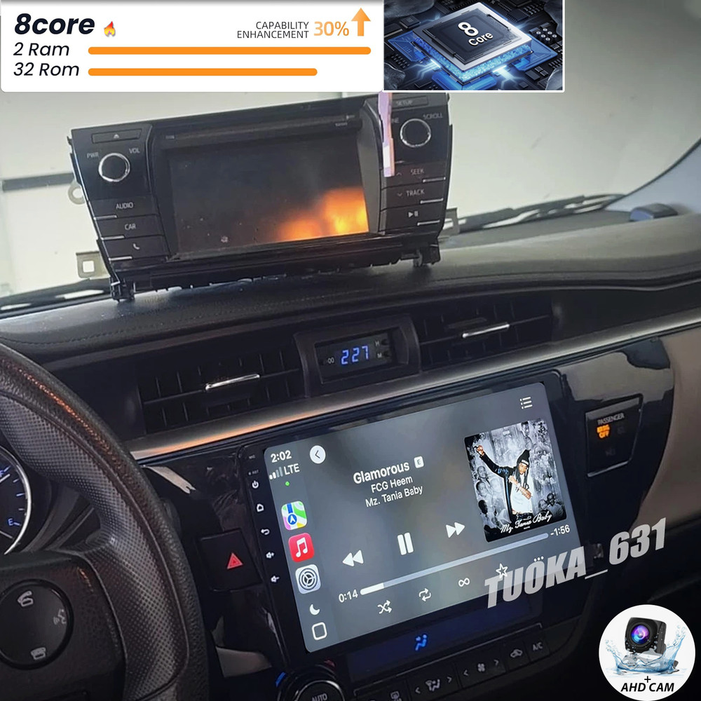 APPLE CARPLAY ANDROID 13 CAR STEREO RADIO GPS NAVI FOR TOYOTA COROLLA 2014-2016