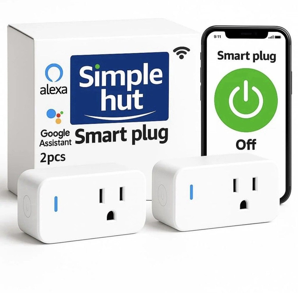 2 Pack Smart Plugs, WiFi Outlets Compatible with Alexa&Google
