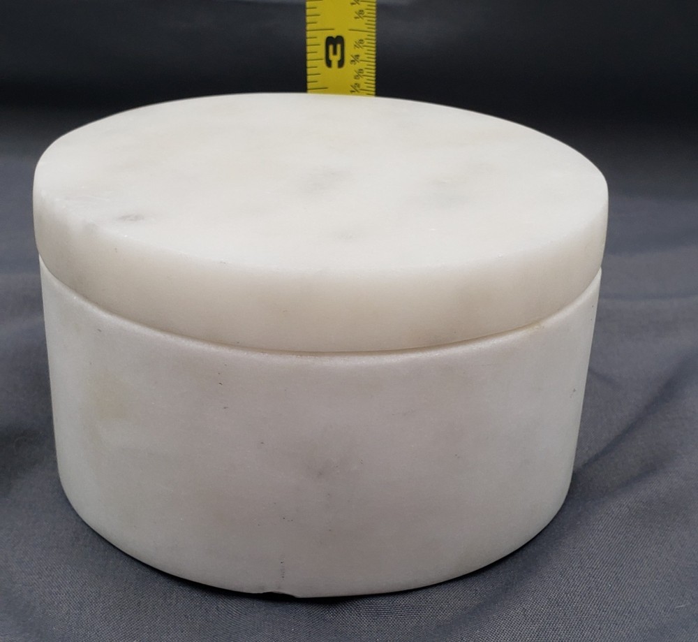 Pottery Barn White Marble Divided Salt Cellar