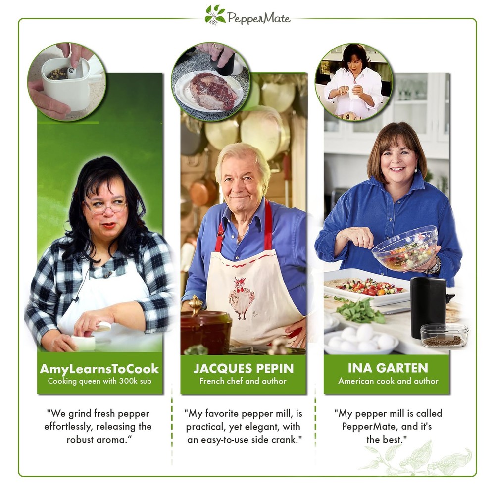 Manual Pepper Grinder Mill - Adjustable Coarseness, High-Efficiency Set