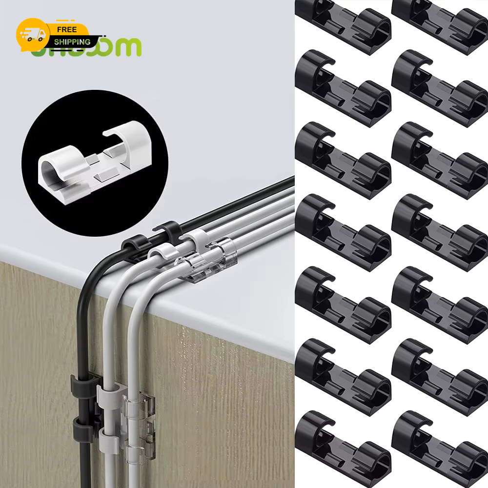 Cable Organizer Clips Desktop Wall USB Cable Management Wire Winder Manager PC