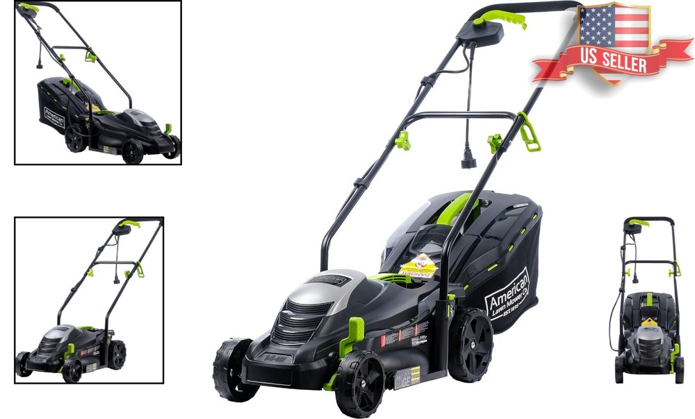 Low-Maintenance Corded Lawn Mower with Adjustable Handle - Clean & Quiet Mowing