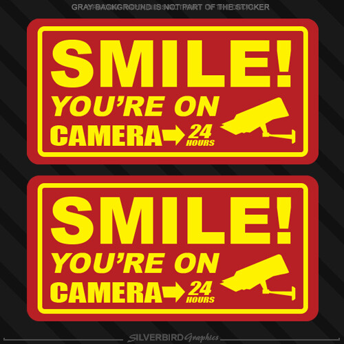 2x Camera Security sticker window alarm surveillance home caution warning CCTV