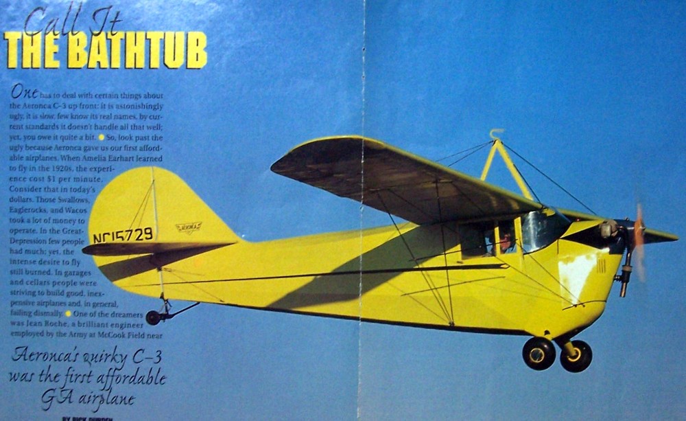 AERONCA C-3 PLAN + AIR TRAILS CONSTRUCTION ARTICLE for a 54" UC Model Airplane