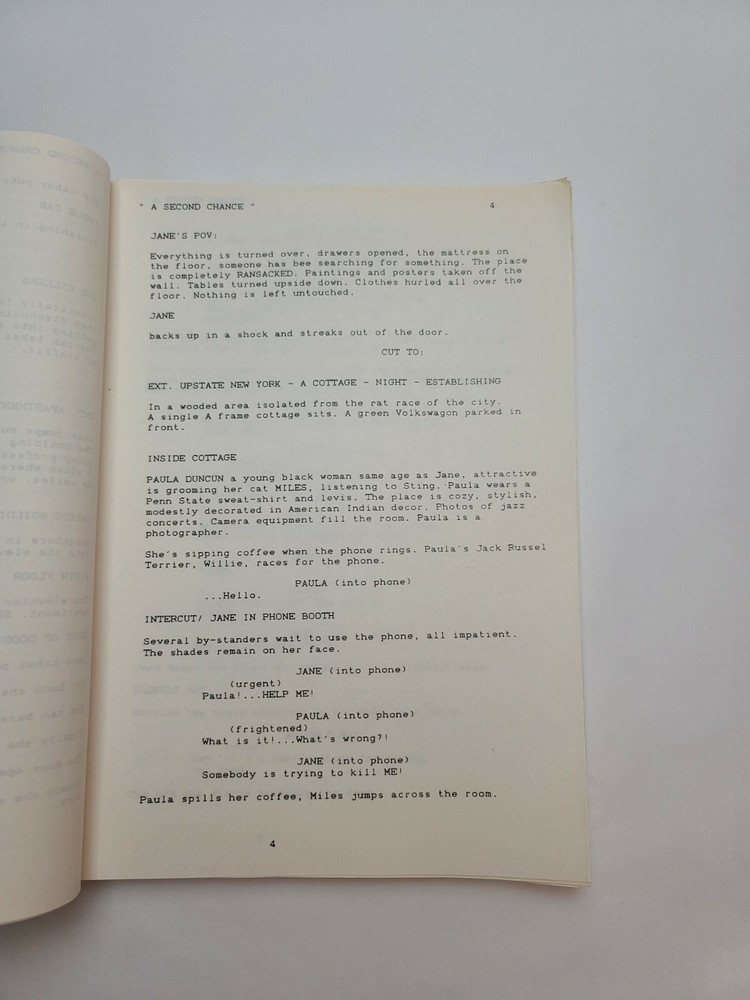 A SECOND CHANCE / Reggie Bruce 1990 Unproduced Movie Script Screenplay