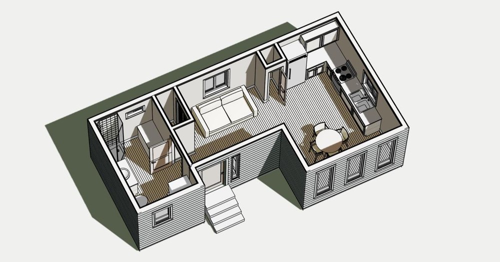 Tiny House Plan Model 400 with Energy-Saving Checklist