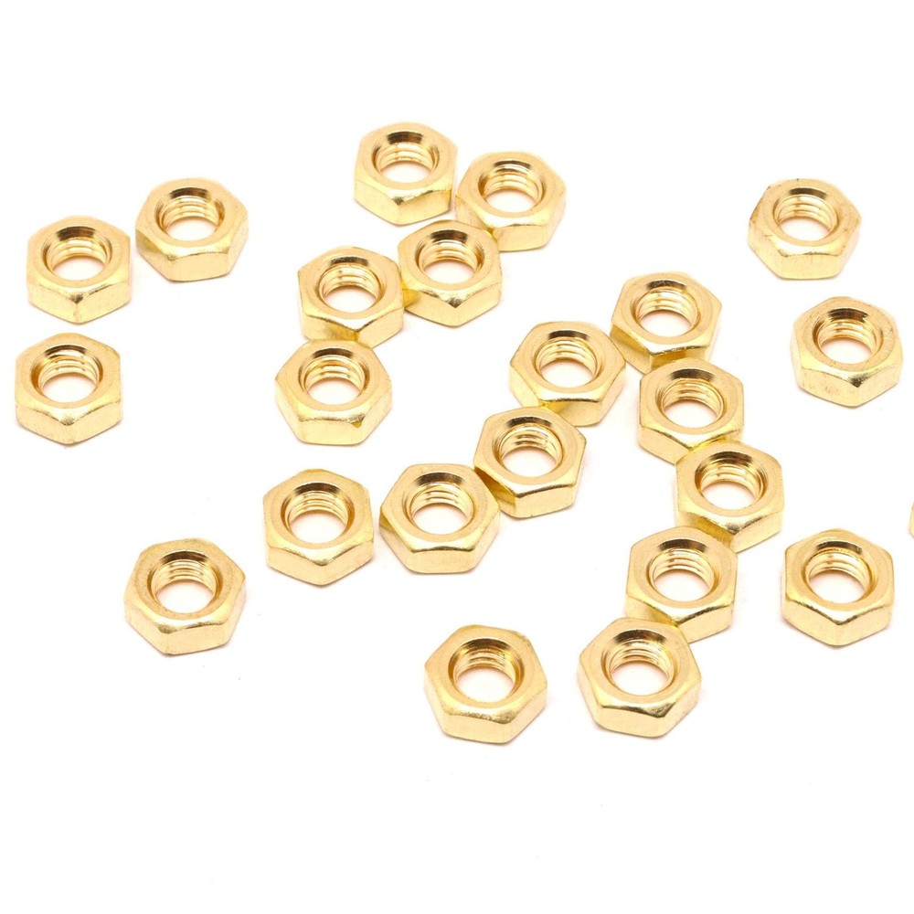 M3 Nut, 100Pcs Brass Hex Nuts, Internal Threaded Hexagon Hardware Nuts, Metri...