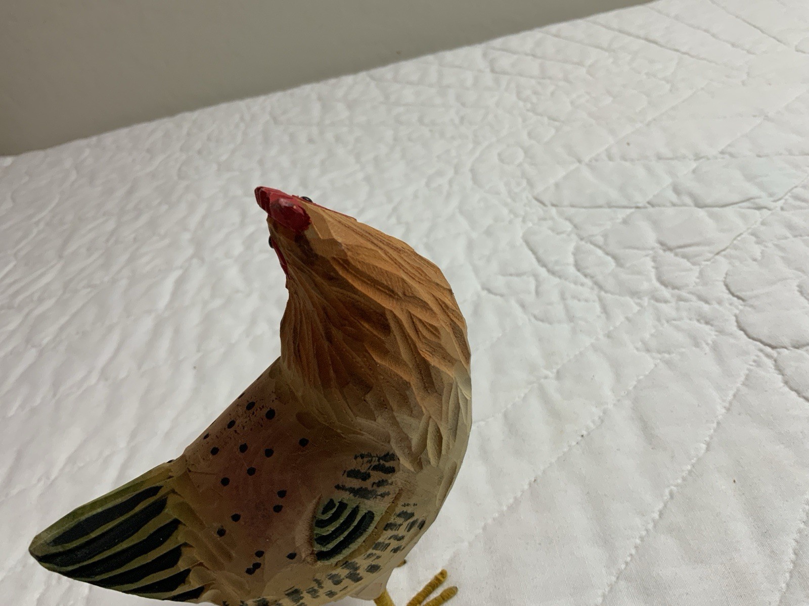 Rooster, Chicken Folk Art Figurine, Country, Wood, Carved, Hand Painted