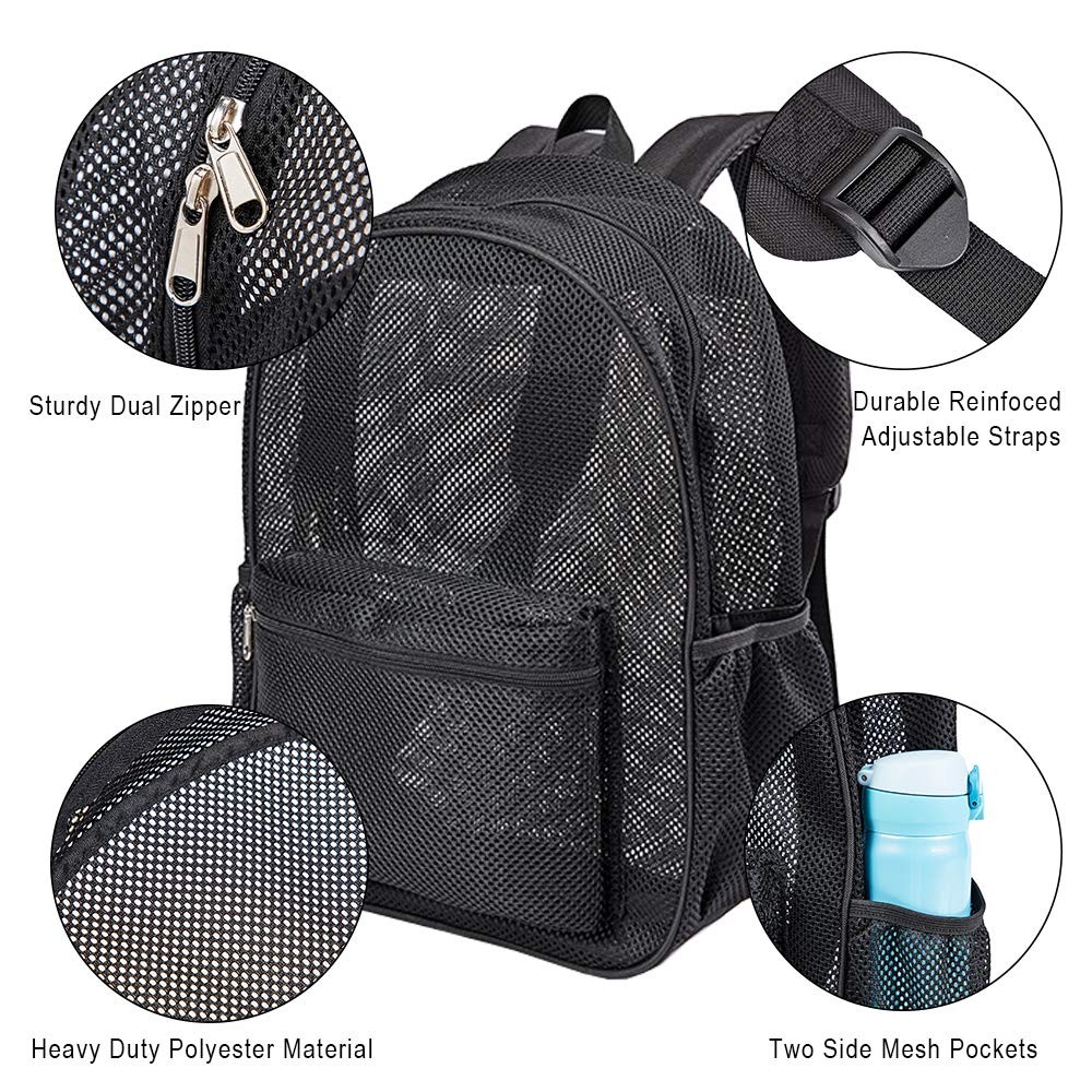 Heavy Duty Mesh Backpack Clear College Bag