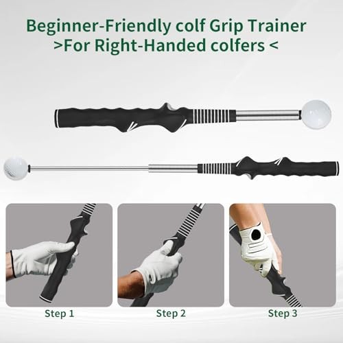 Retractable Golf Swing Trainer with Arm Band,Training Aid for Smooth Swing