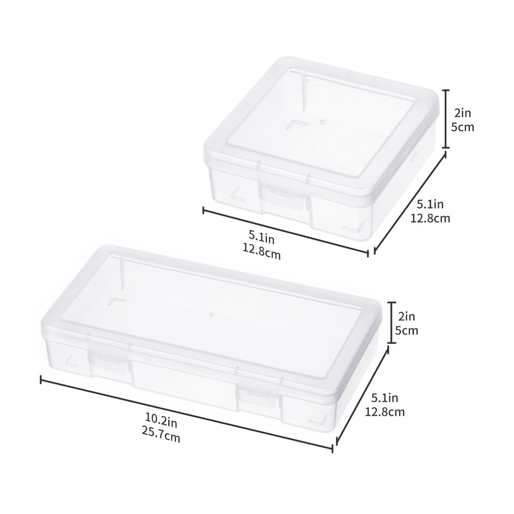 novelinks Stackable Plastic Clear Storage 6 Pack Small + 6 Medium -Clear