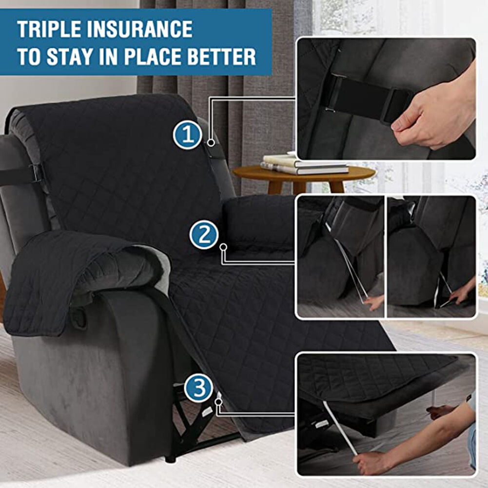 1/2/3Seater Recliner Chair Covers Couch Slipcover Armchair Lounge Sofa Protector