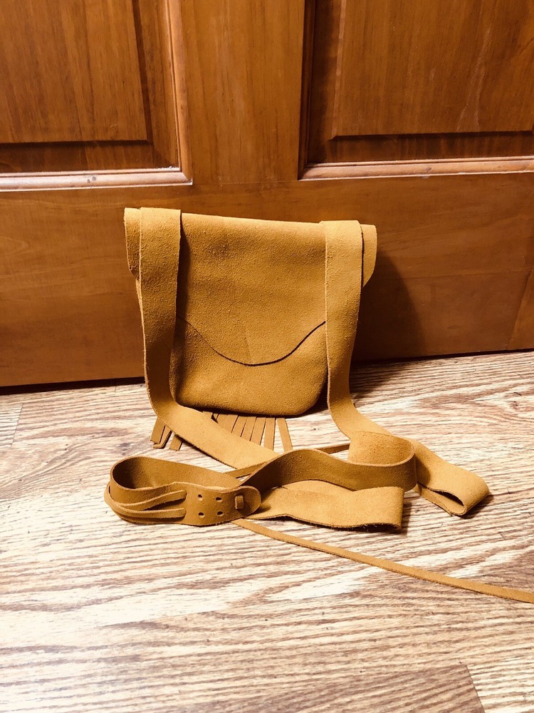 Muzzleloading black powder Fringed Bag Bullet Bag Set Handcrafted Leather