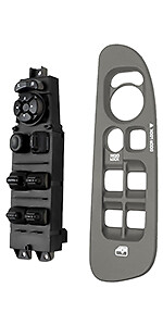 Main Window Control Switch+Gray Panel for 2002-2009 Dodge Ram 1500 2500 3500 Cab