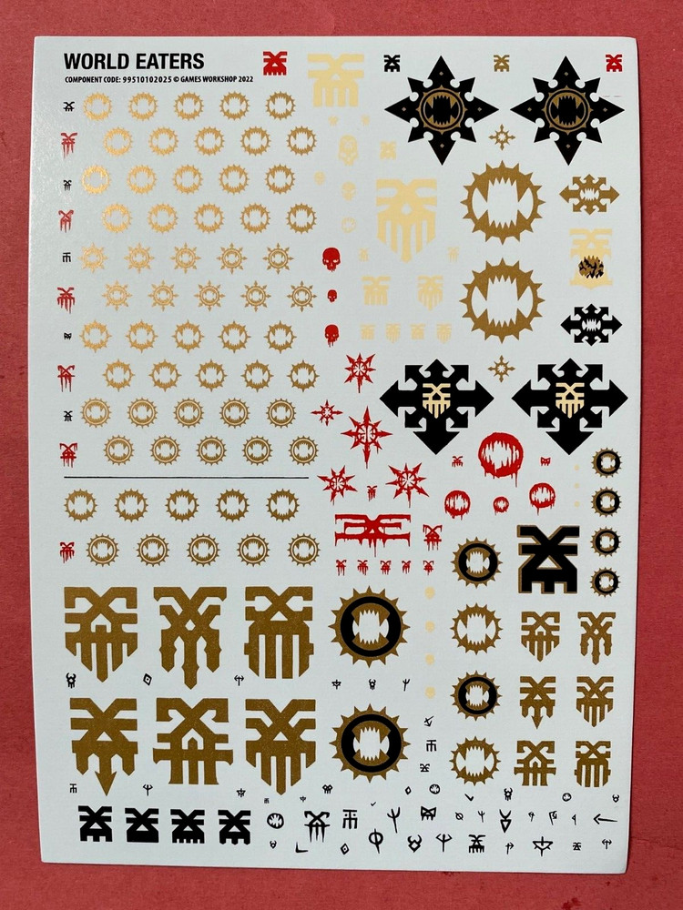 World Eaters transfer sheet Warhammer 40k