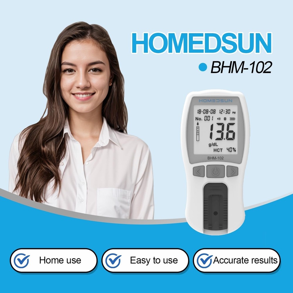 Portable Hemoglobin Analyzer for Quick Anemia Testing with 25 Strips Included
