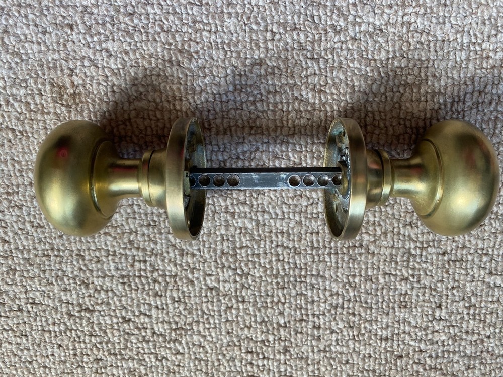 reclaimed Pair Of  Solid brass  Door Knobs  over 450g