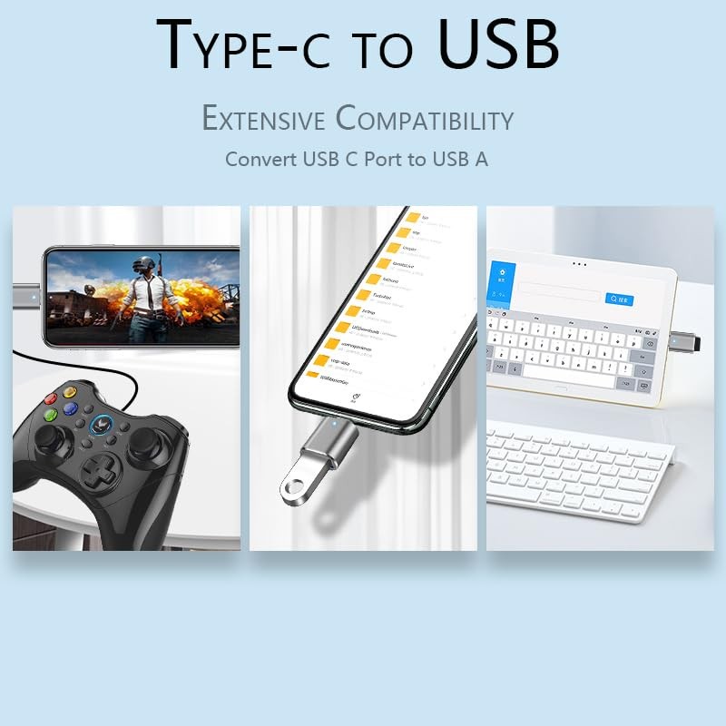 3Pcs Upgraded USB C to Adapter, High-Speed Data Transfer, grey