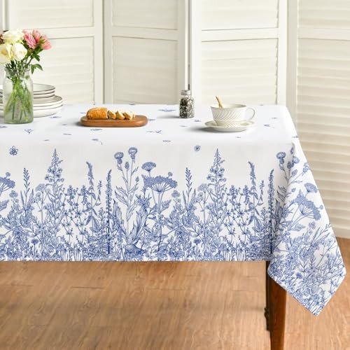 Spring Summer Tablecloth 52×70 Inch Rectangular, 52" x 70" (Rectangular) Blue
