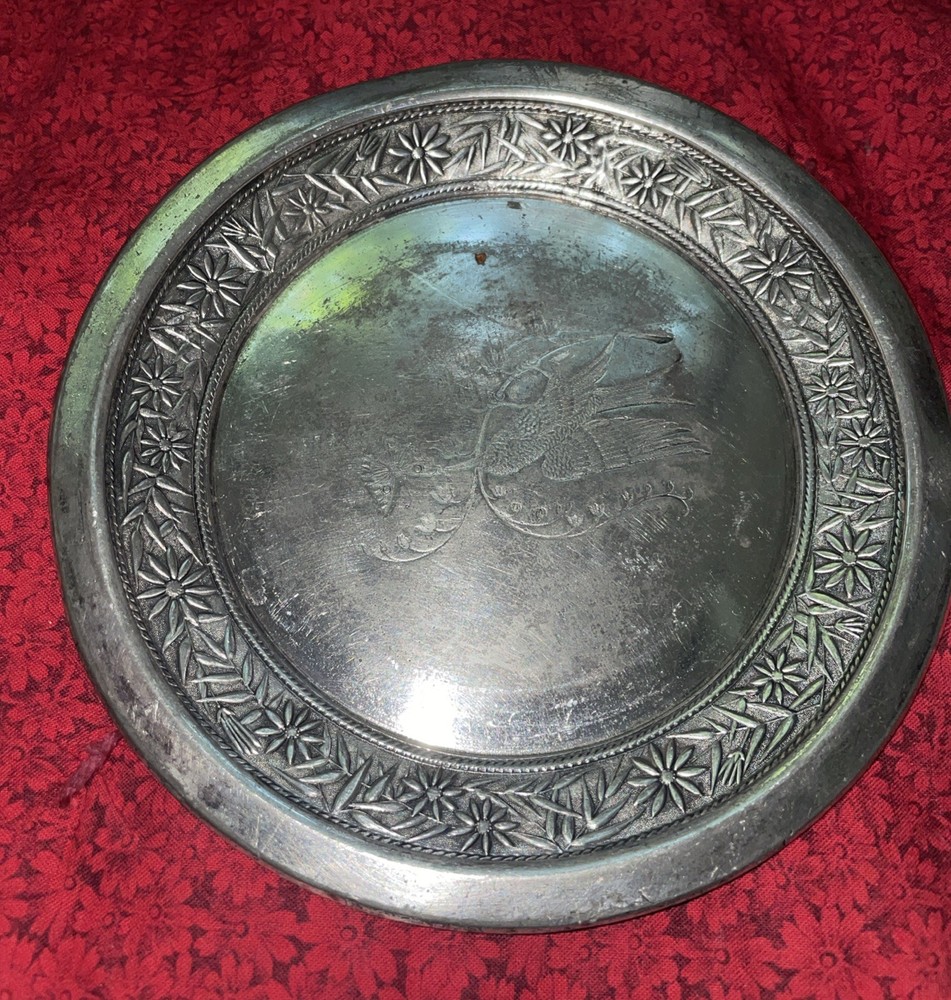 Vintage Meridian Silver plate Co Quadruple Plate with Floral Engraving 6.5”