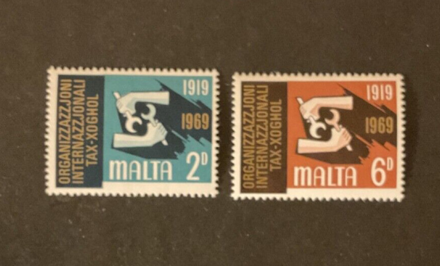 Malta Scott #398-9 never hinged