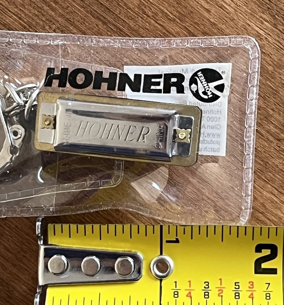 Hohner Miniature 1-1/4” Harmonica Key Ring Small Instrument Authentic NIP