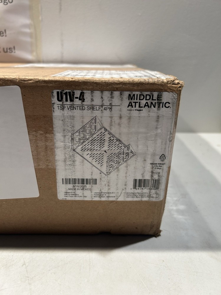 Middle Atlantic Products U1V4 Rack Shelf