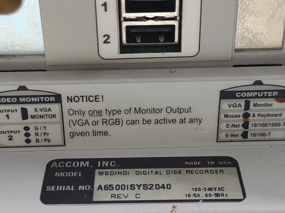 ACCOM INC WSD/HDI Digital Disk Recorder