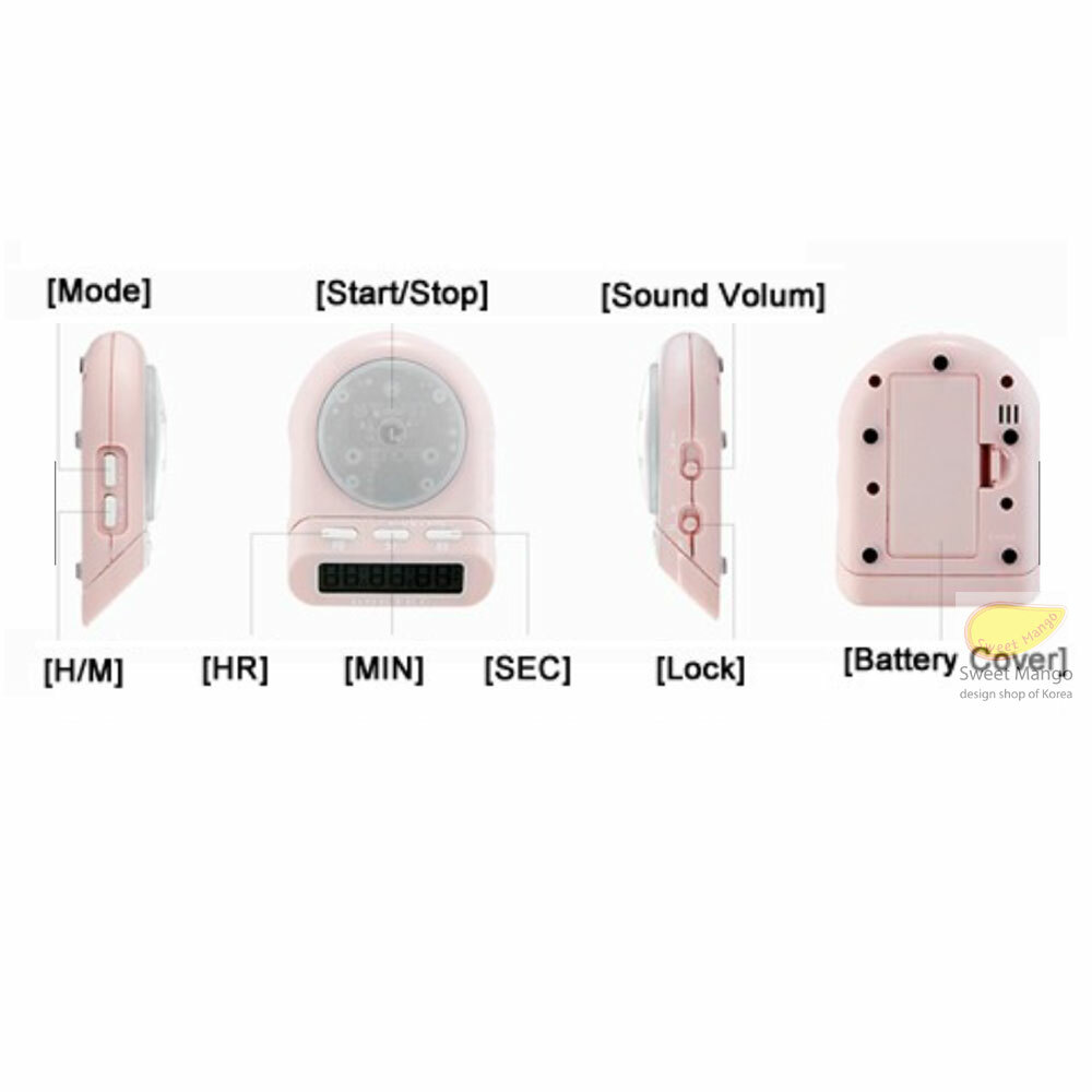 DRETEC Study Timer Watch Stopwatch LED Alarm Sound Mini Time Portable Clock