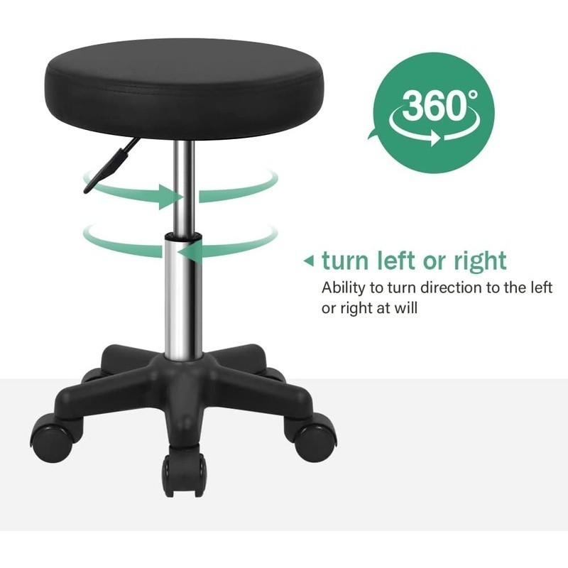 Height Adjustable Stool 360° Swivel Compact Base Easy Install 300lbs Capacity US