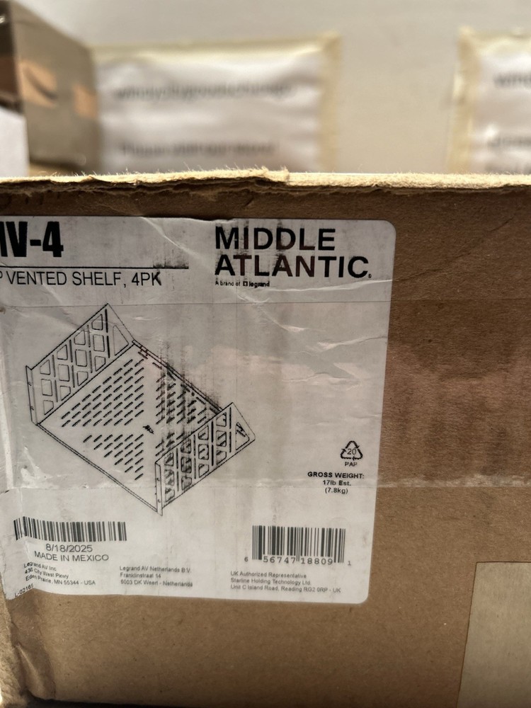 Middle Atlantic Products U1V4 Rack Shelf
